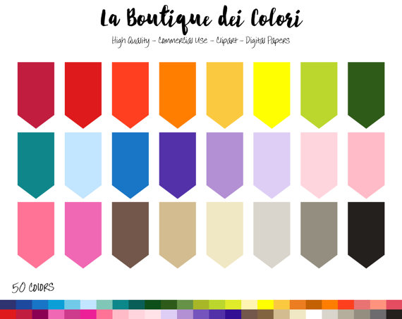 50 Rainbow Bunting Flag Clipart, Banners Digital illustratrions ...