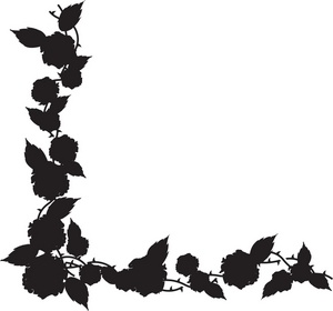 Flower Clipart Image - Victorian Rose Border Silhouette