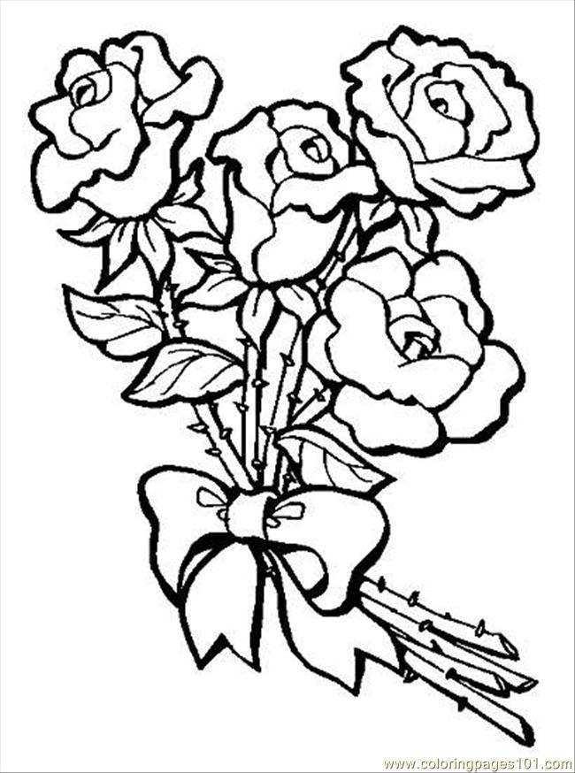bouquet of roses Colouring Pages