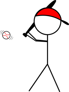 Batter Clipart Image - Stick Figure Baseball Player Batter