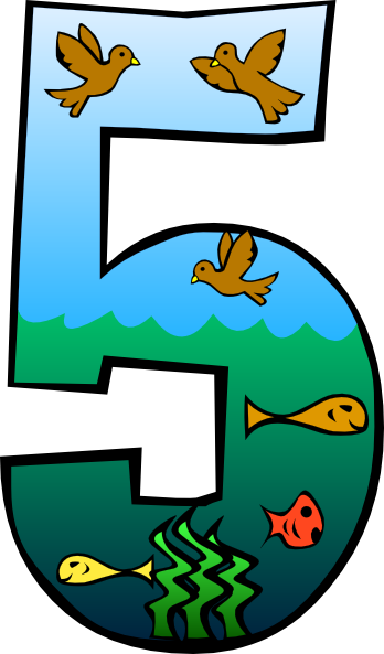 Creation Day 5 Number clip art - vector clip art online, royalty ...