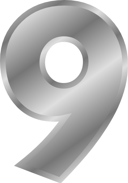 Effect Number 9 Silver clip art Free Vector