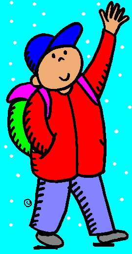 Kids waving clipart