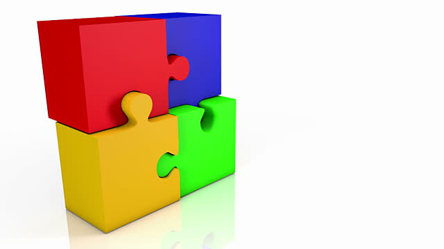 Animated Jigsaw House Loop Blue Shades Stock Footage Video | Getty ...
