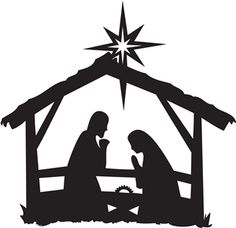 Authentic nativity scene christmas clipart