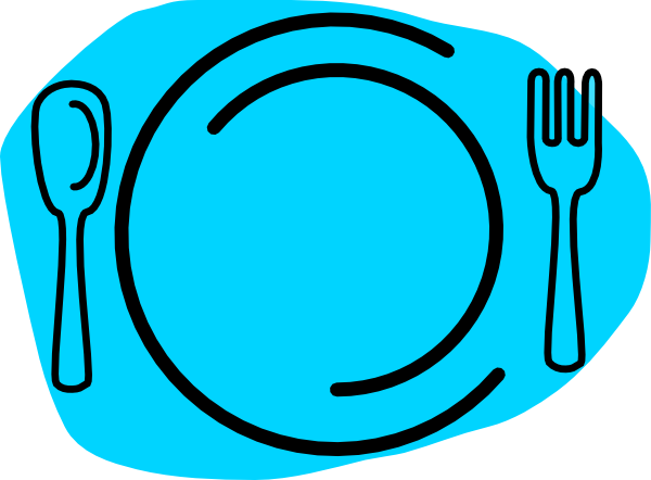 Clip art fork knife plate clipart 3