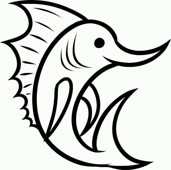 How to Draw Swordfish Coloring Page | Color Luna