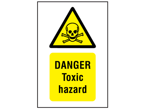 Danger toxic hazard symbol and text safety sign. | WS1610 | Label ...