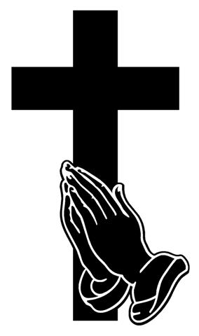 Cross with Praying Hands Decal Sticker
