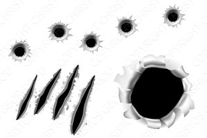 Bullet holes and Broken glass cracks ~ Illustrations on Creative ...