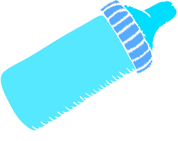 Baby Bottle Blue Clip Art - vector clip art online ...