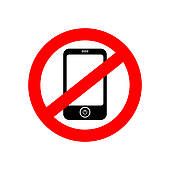 Clipart no cell phones sign
