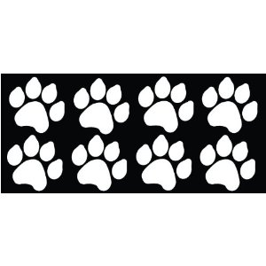 8 Dog Paw Prints Sticker White - Dogs, Puppy, Pooch ...