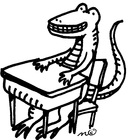 alligator at desk - Clip Art Gallery