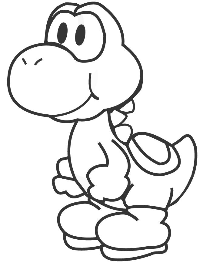 black and white yoshi Colouring Pages (page 2)