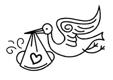 Stork clipart black and white