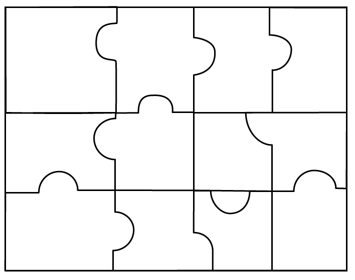 4 Piece Jigsaw Puzzle Template - ClipArt Best