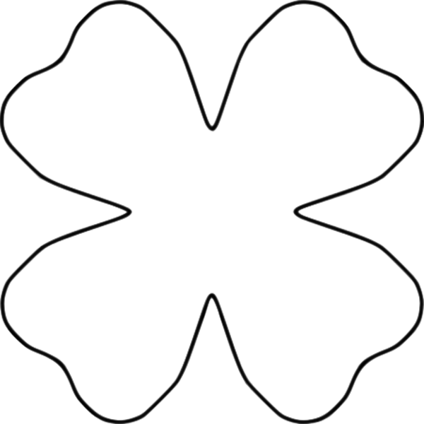 Flower 4 Petal Heart Template - vector Clip Art