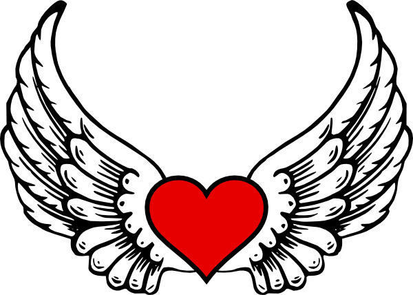 Coloring Pages Of Hearts With Wings And Roses - Coloring Pages