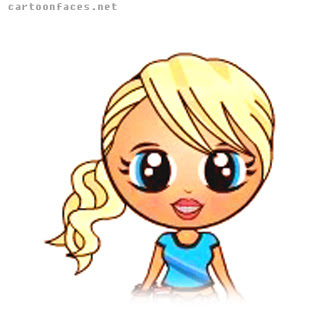 Pretty Cartoon Girl With Brown Hair