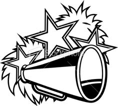 Standing cheerleading megaphone clipart