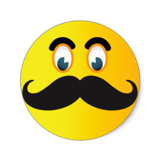 Moustache Smiley Stickers | Zazzle