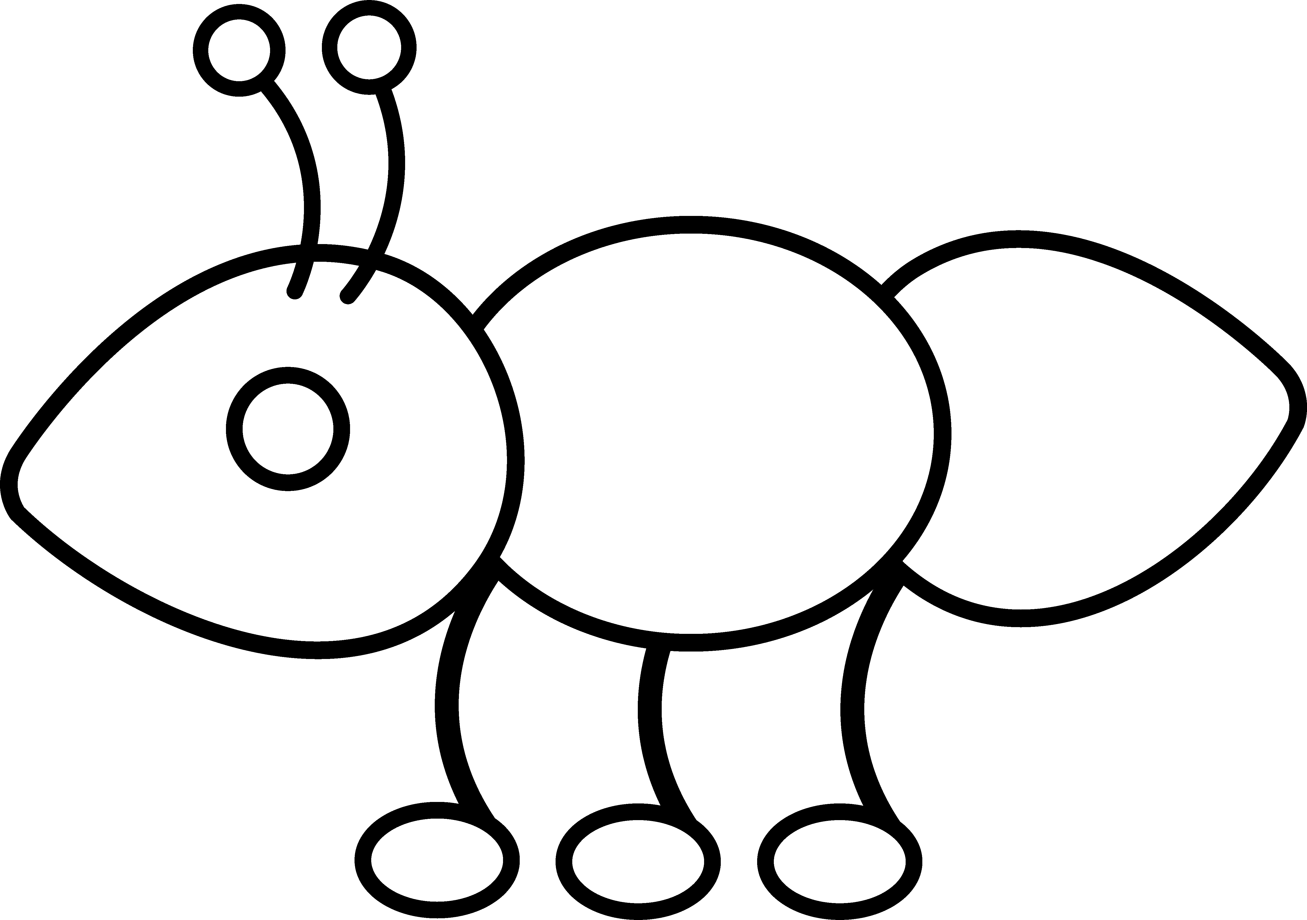 Clipart black and white ant