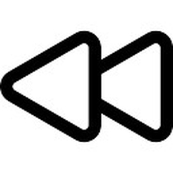 Rewind double arrow outline multimedia button symbol Icons | Free ...