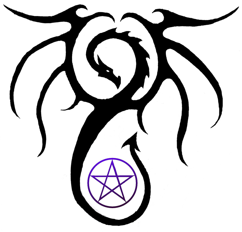 Dragon tattoo w pentagram | Another design for myself, proba… | Flickr