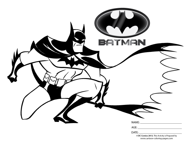 Batman Cartoon Coloring Pages