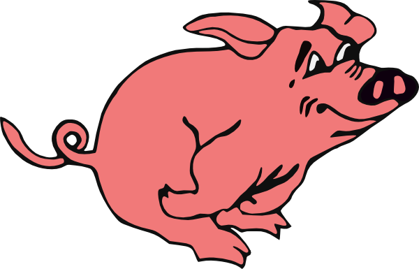 Running Pig clip art Free Vector