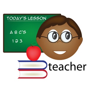 Teacher Clipart Image - Ethnic Teacher Icon With A Chalkboard ...