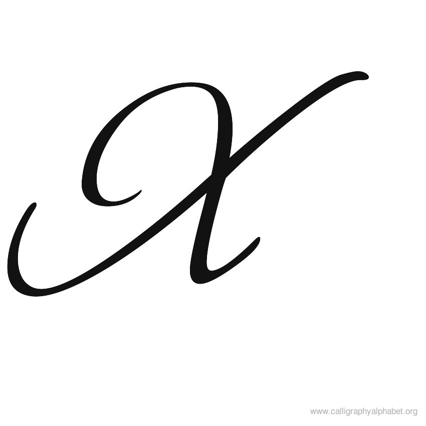 Calligraphy Alphabet X | Alphabet X Calligraphy Sample Styles ...