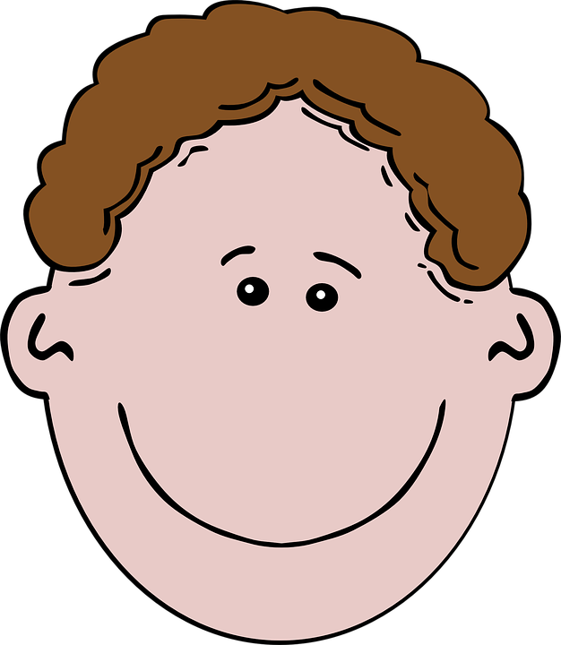 Boy face brown hair clipart