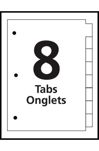 AveryÂ® Print-OnÂ® Dividers 8-Tab - Portrait - 11552 - Template