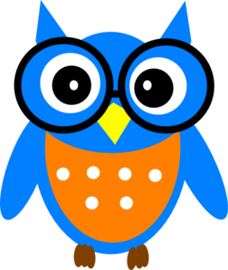 Owl with glasses clip art