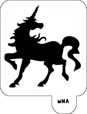 Hair Art Stencil - Unicorn 2