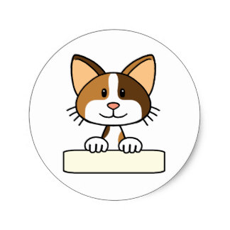 Cartoon Calico Cat Stickers, Cartoon Calico Cat Custom Sticker Designs