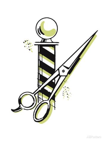 Barber Pole and Scissors Prints by Pop Ink - CSA Images at ...