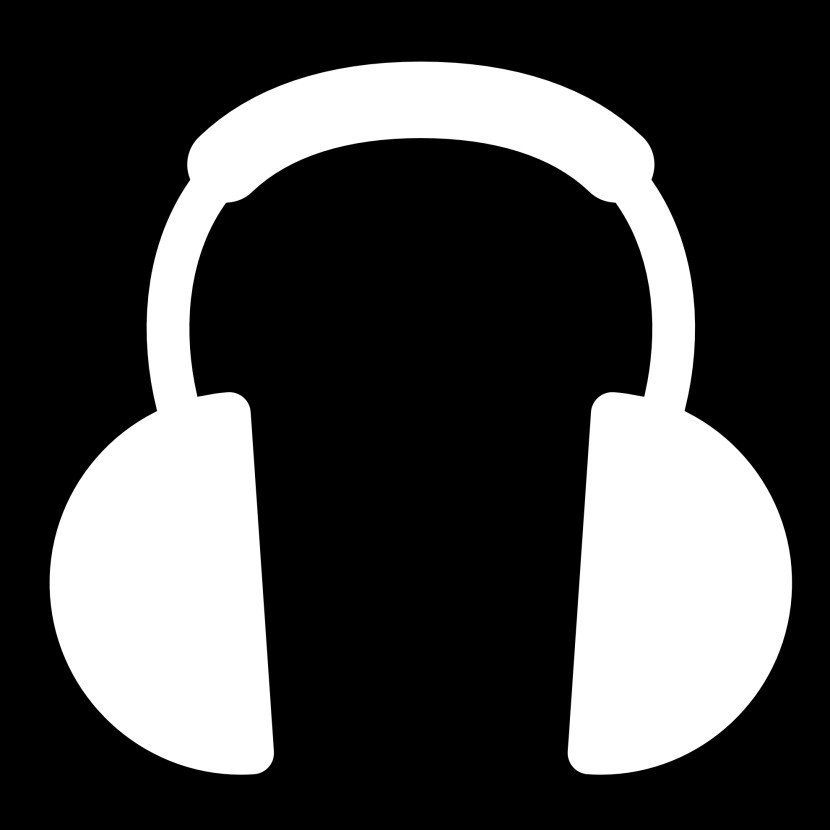 Headphone clipart black and white