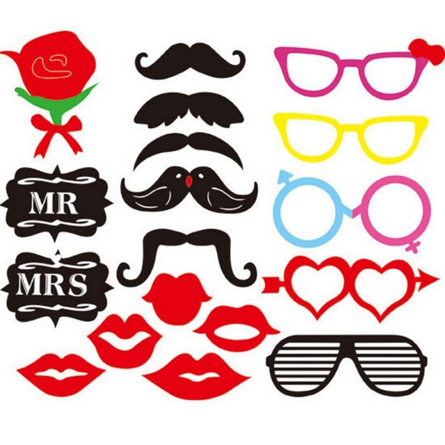 Aliexpress.com : Buy 18Pcs Funny Photo Props Moustache Hat Small ...