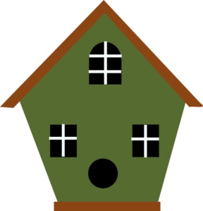 Green Bird House Clip Art - vector clip art online ...
