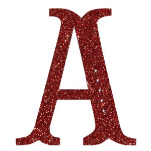 Amazon.com - Grasslands Road 6-1/2-Inch Glitter Red Monogram ...