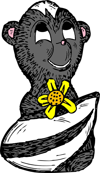 Skunk With A Flower clip art Free Vector