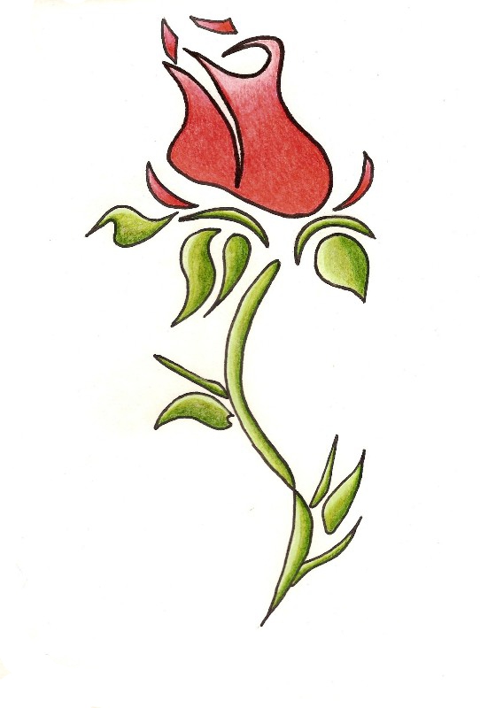 Tribal Rose Drawing - sketch © 2013 - Nov 25, 2010