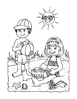 Desenho Verão-Praia! para colorir e pintar para imprimir.