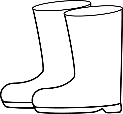 Rain Boots Clipart Black And White - Free Clipart ...