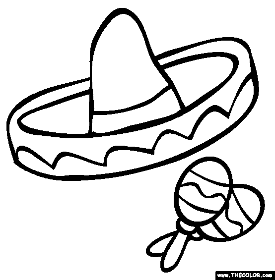 Sombrero Black And White Clipart