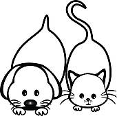 Dog And Cat Silhouette Clip Art Free - Free ...
