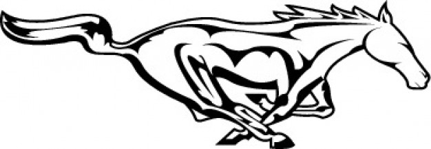 Running Mustang Outline Horse Side Vector | Free Download - Cliparts.